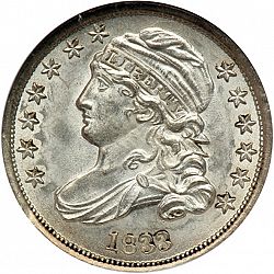dime 1833 Large Obverse coin