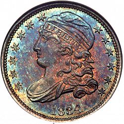 dime 1834 Large Obverse coin