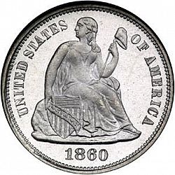 dime 1860 Large Obverse coin