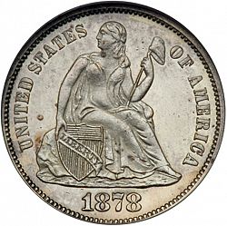 dime 1878 Large Obverse coin