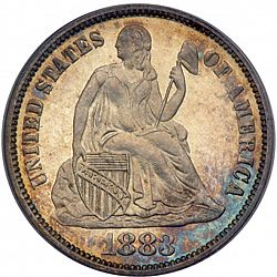 dime 1883 Large Obverse coin