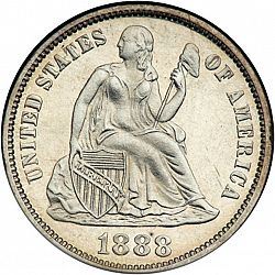 dime 1888 Large Obverse coin