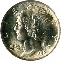 dime 1916 Large Obverse coin