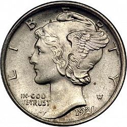 dime 1921 Large Obverse coin