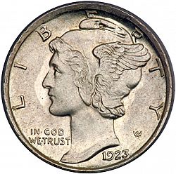 dime 1923 Large Obverse coin