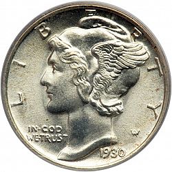 dime 1930 Large Obverse coin