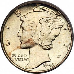 dime 1943 Large Obverse coin