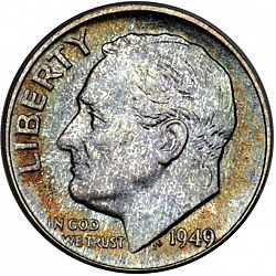 dime 1949 Large Obverse coin