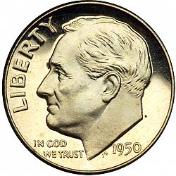 dime 1950 Large Obverse coin