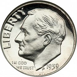dime 1959 Large Obverse coin