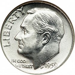 dime 1959 Large Obverse coin
