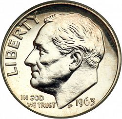 dime 1963 Large Obverse coin