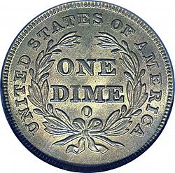 dime 1838 Large Reverse coin