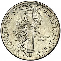 dime 1945 Large Reverse coin
