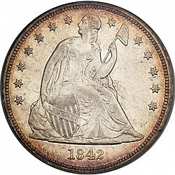 1 dollar 1842 Large Obverse coin