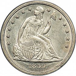 1 dollar 1859 Large Obverse coin