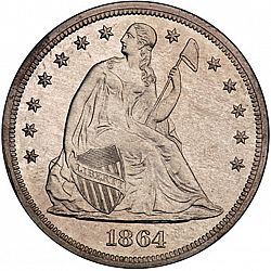 1 dollar 1864 Large Obverse coin