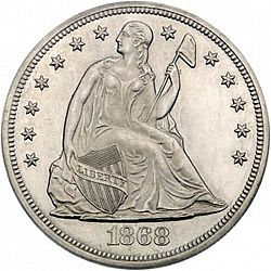 1 dollar 1868 Large Obverse coin