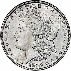 1 dollar 1887 Large Obverse coin