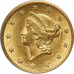 1 dollar - Gold 1853 Large Obverse coin