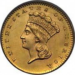 1 dollar - Gold 1860 Large Obverse coin