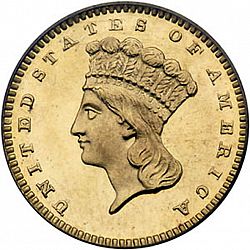 1 dollar - Gold 1862 Large Obverse coin