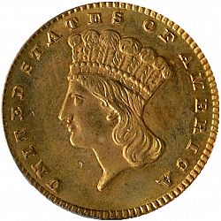 1 dollar - Gold 1869 Large Obverse coin