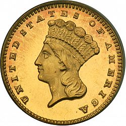 1 dollar - Gold 1878 Large Obverse coin