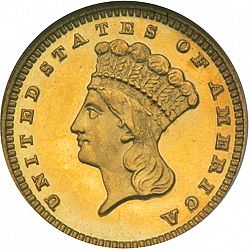 1 dollar - Gold 1885 Large Obverse coin