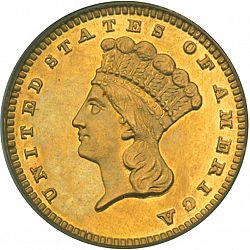 1 dollar - Gold 1887 Large Obverse coin