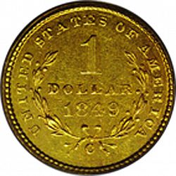 1 dollar - Gold 1849 Large Reverse coin