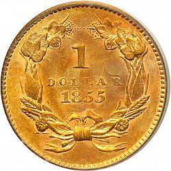 1 dollar - Gold 1855 Large Reverse coin