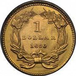 1 dollar - Gold 1860 Large Reverse coin