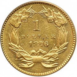 1 dollar - Gold 1876 Large Reverse coin