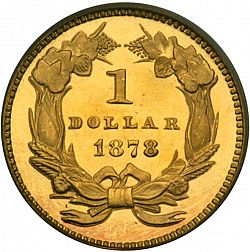 1 dollar - Gold 1878 Large Reverse coin