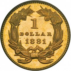 1 dollar - Gold 1881 Large Reverse coin