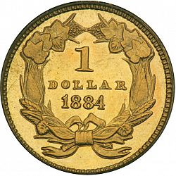 1 dollar - Gold 1884 Large Reverse coin