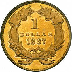 1 dollar - Gold 1887 Large Reverse coin