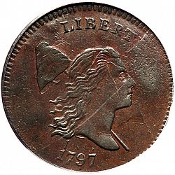 1/2 cent 1797 Large Obverse coin