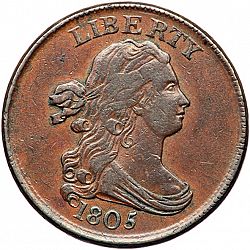 1/2 cent 1805 Large Obverse coin