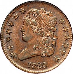 1/2 cent 1829 Large Obverse coin