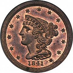 1/2 cent 1841 Large Obverse coin