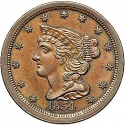 1/2 cent 1854 Large Obverse coin