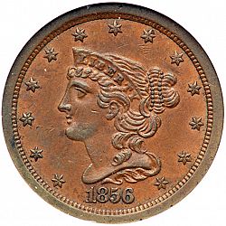 1/2 cent 1856 Large Obverse coin