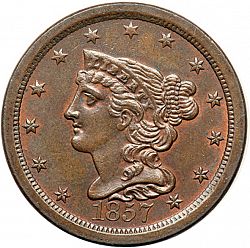 1/2 cent 1857 Large Obverse coin