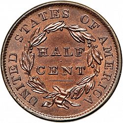 1/2 cent 1835 Large Reverse coin
