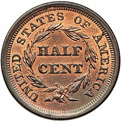 1/2 cent 1856 Large Reverse coin