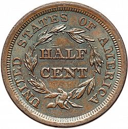 1/2 cent 1857 Large Reverse coin