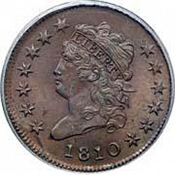 1 cent 1810 Large Obverse coin