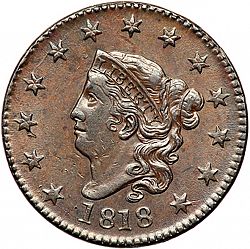 1 cent 1818 Large Obverse coin